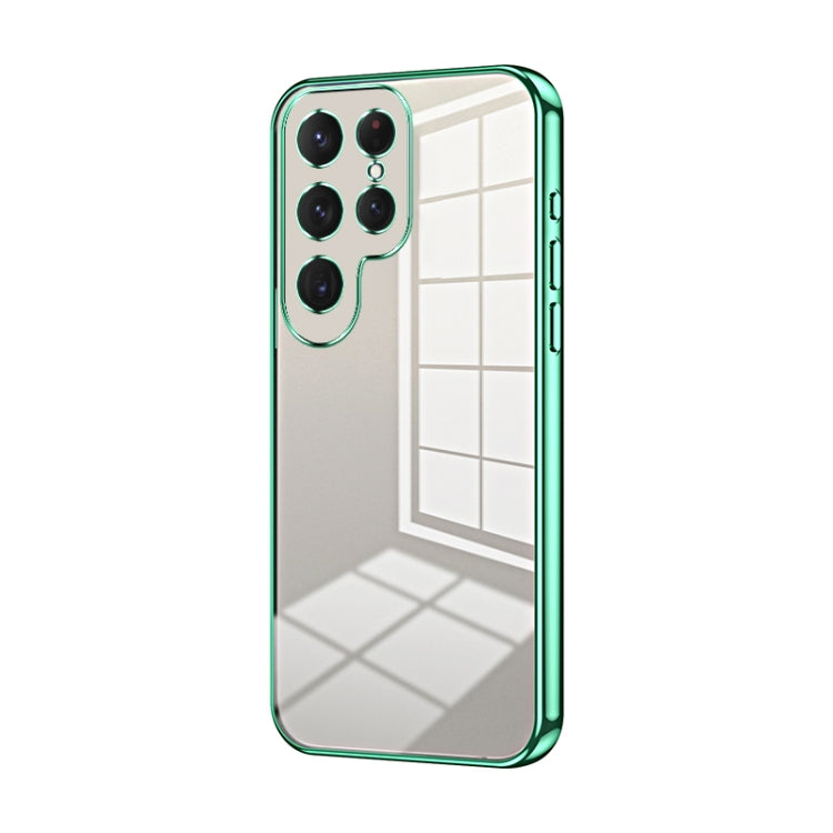 For Samsung Galaxy S25 Ultra 5G Transparent Plating Fine Hole Phone Case(Green) - Galaxy S25 Ultra 5G Cases by PMC Jewellery | Online Shopping South Africa | PMC Jewellery | Buy Now Pay Later Mobicred