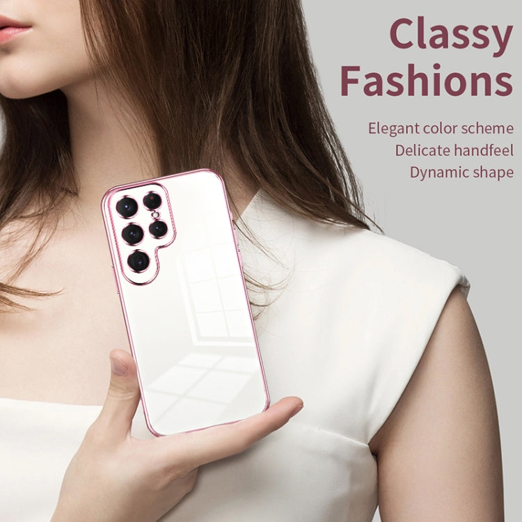 For Samsung Galaxy S25 Ultra 5G Transparent Plating Fine Hole Phone Case(Silver) - Galaxy S25 Ultra 5G Cases by PMC Jewellery | Online Shopping South Africa | PMC Jewellery | Buy Now Pay Later Mobicred