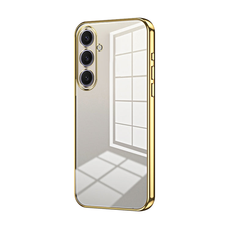 For Samsung Galaxy S25+ 5G Transparent Plating Fine Hole Phone Case(Gold) - Galaxy S25+ 5G Cases by PMC Jewellery | Online Shopping South Africa | PMC Jewellery | Buy Now Pay Later Mobicred