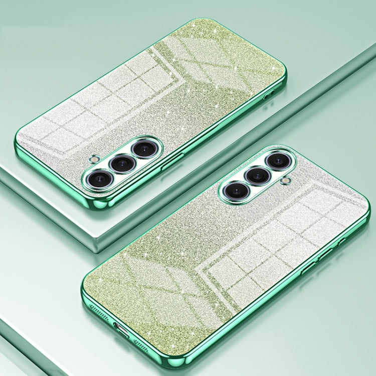 For Samsung Galaxy S25+ 5G Gradient Glitter Powder Electroplated Phone Case(Green) - free shipping - PMC Jewellery - Order now!