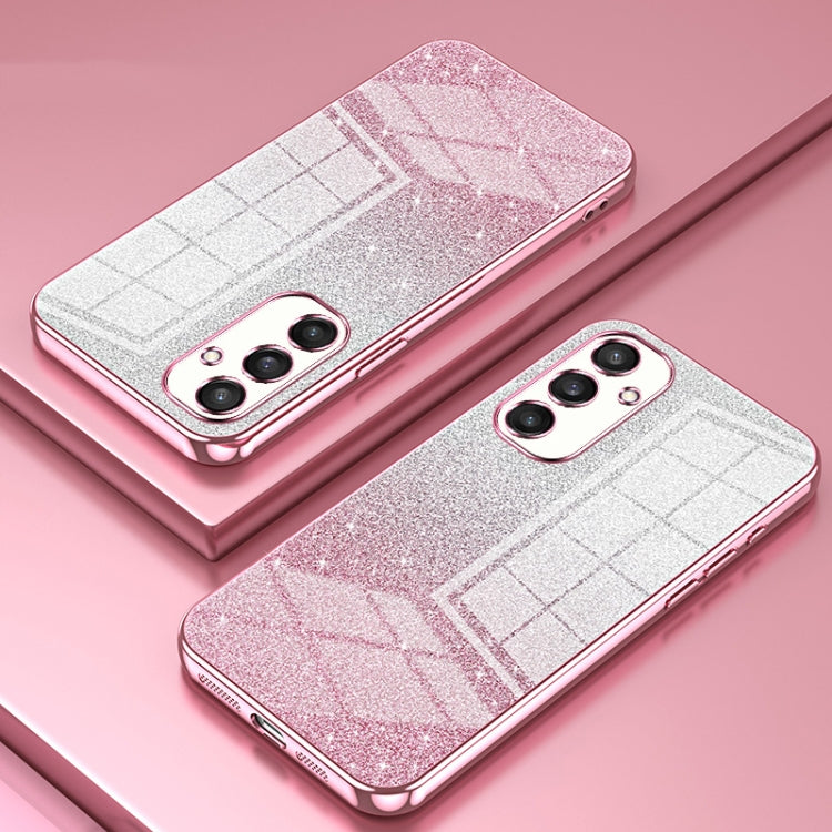 For Samsung Galaxy S25 5G Gradient Glitter Powder Electroplated Phone Case(Pink) - Galaxy S25 5G Cases by PMC Jewellery | Online Shopping South Africa | PMC Jewellery | Buy Now Pay Later Mobicred