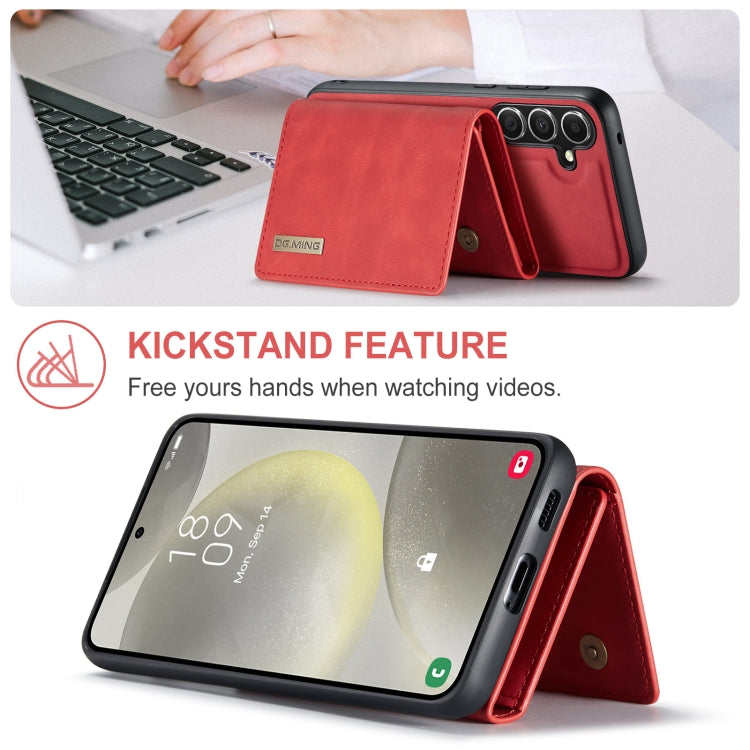 For Samsung Galaxy S24 FE 5G DG.MING M1 Series 3-Fold Multi Card Wallet + Magnetic Phone Case(Red) - Galaxy S24 FE 5G Cases by DG.MING | Online Shopping South Africa | PMC Jewellery | Buy Now Pay Later Mobicred