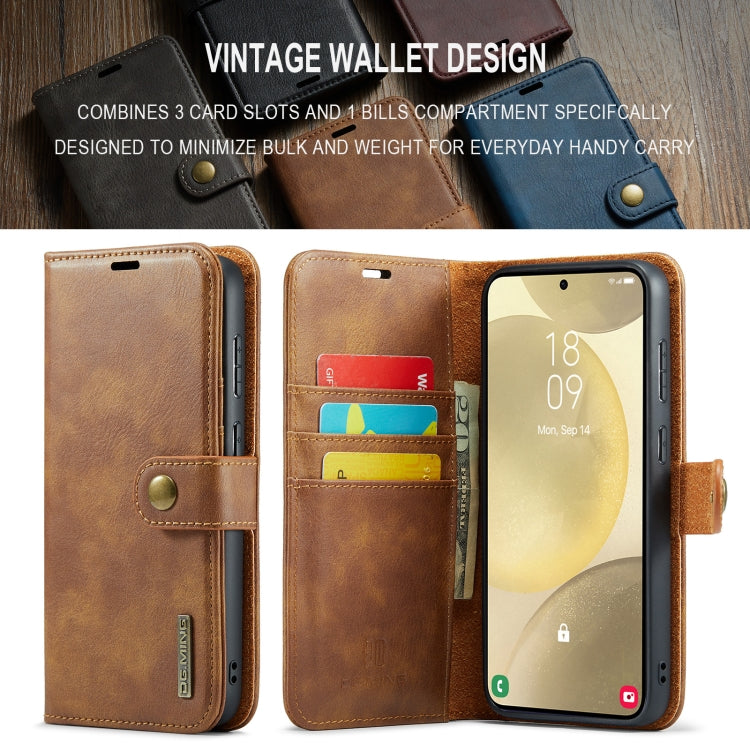 For Samsung Galaxy S24 FE 5G DG.MING Crazy Horse Texture Detachable Magnetic Leather Case(Brown) - Galaxy S24 FE 5G Cases by DG.MING | Online Shopping South Africa | PMC Jewellery | Buy Now Pay Later Mobicred