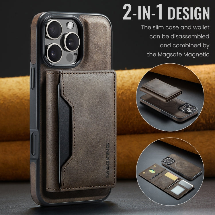 For iPhone 16 Pro Max DG.MING MAGKING-K2 Series MagSafe RFID Card Bag Detachable Phone Case(Coffee) - iPhone 16 Pro Max Cases by DG.MING | Online Shopping South Africa | PMC Jewellery | Buy Now Pay Later Mobicred