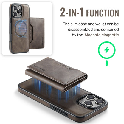 For iPhone 16 Pro Max DG.MING MAGKING-K2 Series MagSafe RFID Card Bag Detachable Phone Case(Coffee) - iPhone 16 Pro Max Cases by DG.MING | Online Shopping South Africa | PMC Jewellery | Buy Now Pay Later Mobicred