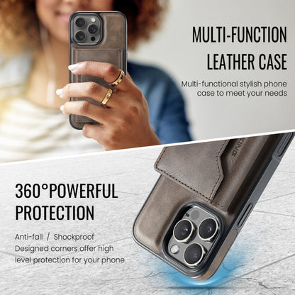 For iPhone 16 Pro Max DG.MING MAGKING-K2 Series MagSafe RFID Card Bag Detachable Phone Case(Coffee) - iPhone 16 Pro Max Cases by DG.MING | Online Shopping South Africa | PMC Jewellery | Buy Now Pay Later Mobicred