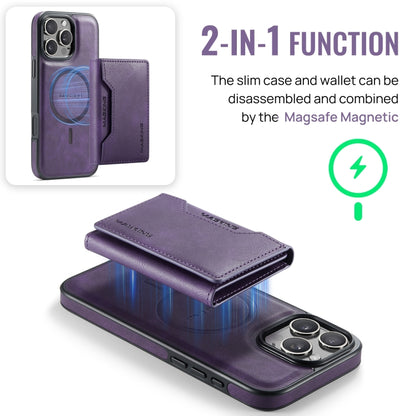 For iPhone 16 Pro Max DG.MING MAGKING-K2 Series MagSafe RFID Card Bag Detachable Phone Case(Purple) - iPhone 16 Pro Max Cases by DG.MING | Online Shopping South Africa | PMC Jewellery | Buy Now Pay Later Mobicred