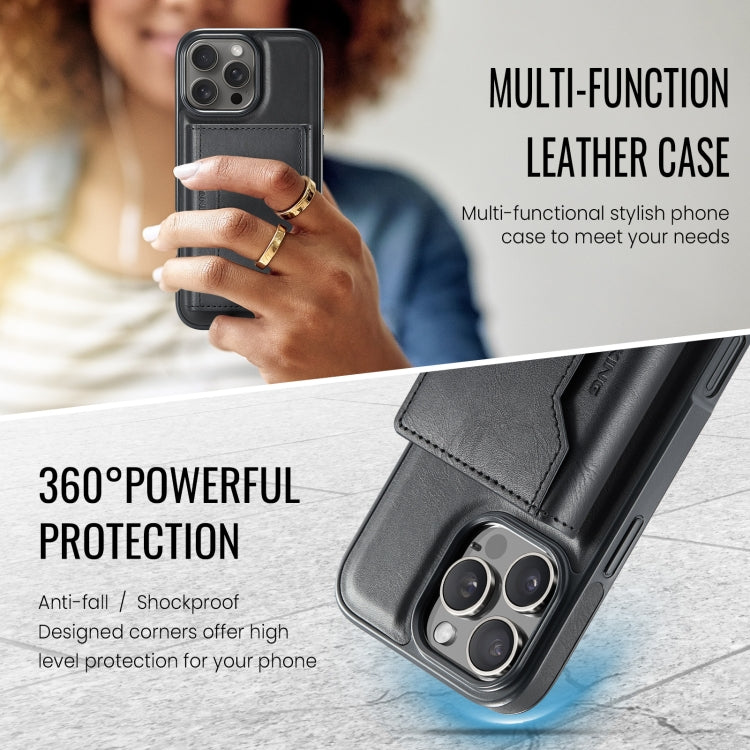 For iPhone 16 Pro DG.MING MAGKING-K2 Series MagSafe RFID Card Bag Detachable Phone Case(Black) - free shipping - PMC Jewellery - Order now!
