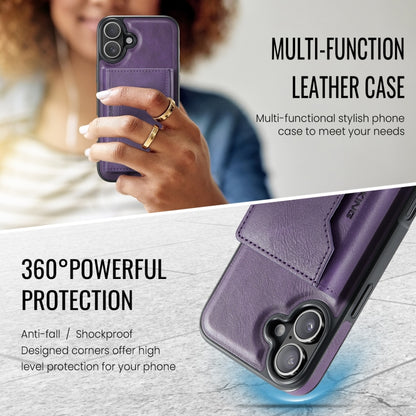 For iPhone 16 Plus DG.MING MAGKING-K2 Series MagSafe RFID Card Bag Detachable Phone Case(Purple) - iPhone 16 Plus Cases by DG.MING | Online Shopping South Africa | PMC Jewellery | Buy Now Pay Later Mobicred