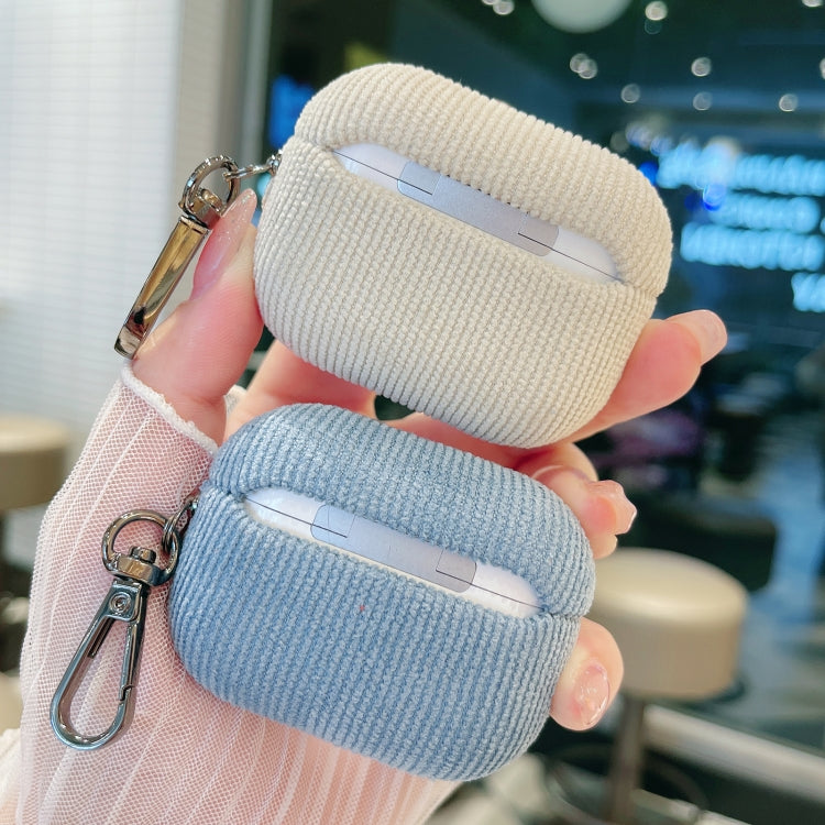 For AirPods Pro Corduroy Cloth Pattern Earphone Protective Case(Royal Blue) - For AirPods Pro by PMC Jewellery | Online Shopping South Africa | PMC Jewellery | Buy Now Pay Later Mobicred