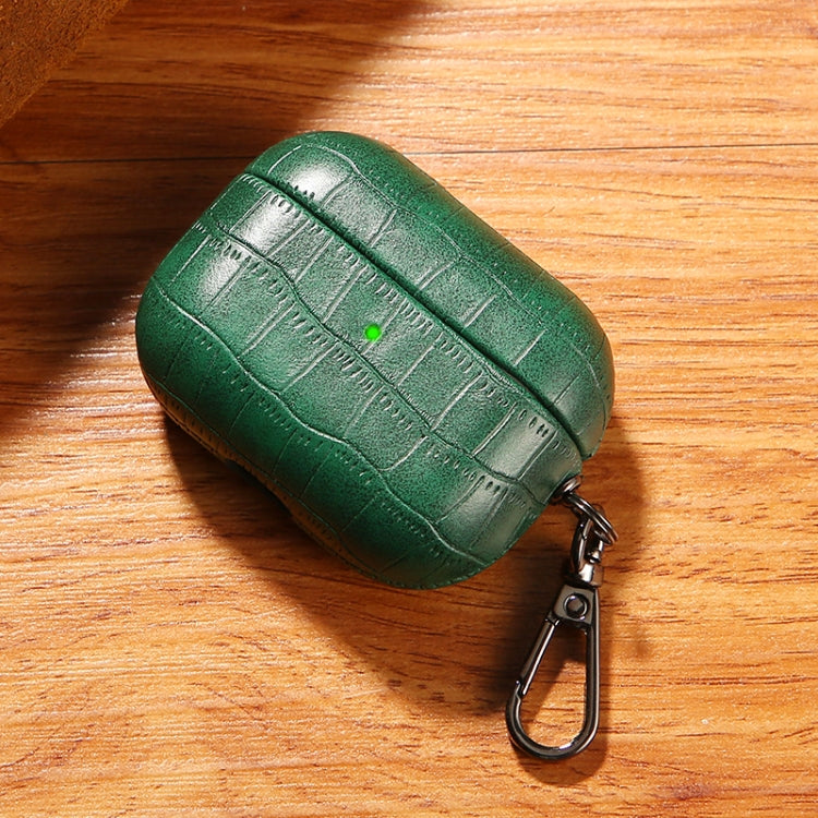 For AirPods Pro Crocodile Texture Earphone Protective Case(Dark Green) - For AirPods Pro by PMC Jewellery | Online Shopping South Africa | PMC Jewellery | Buy Now Pay Later Mobicred