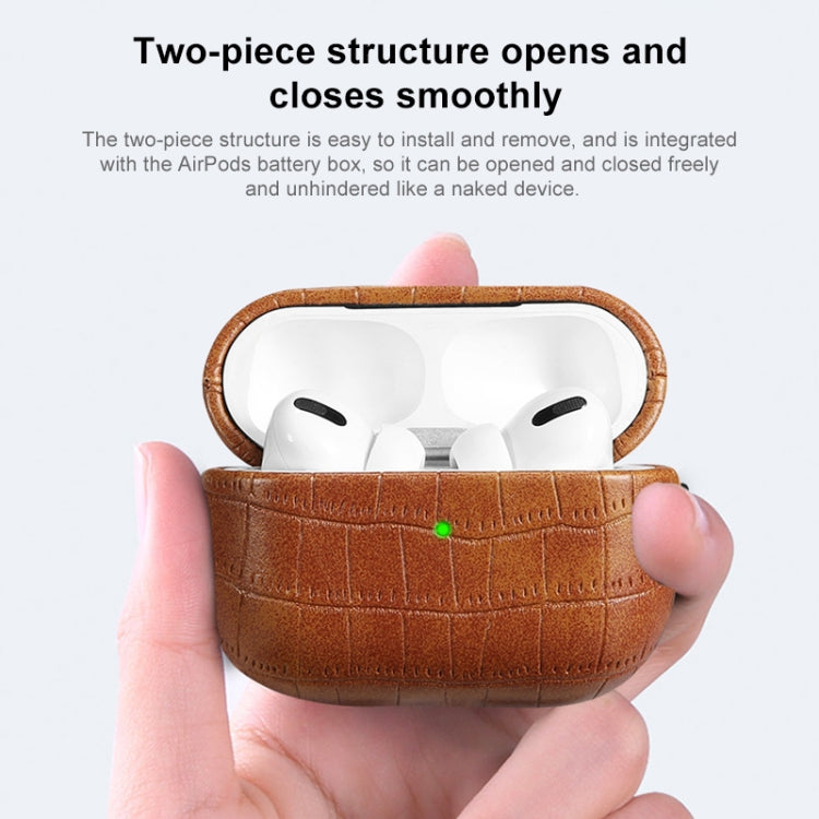 For AirPods 3 Crocodile Texture Earphone Protective Case(Black) - For AirPods 3 by PMC Jewellery | Online Shopping South Africa | PMC Jewellery | Buy Now Pay Later Mobicred