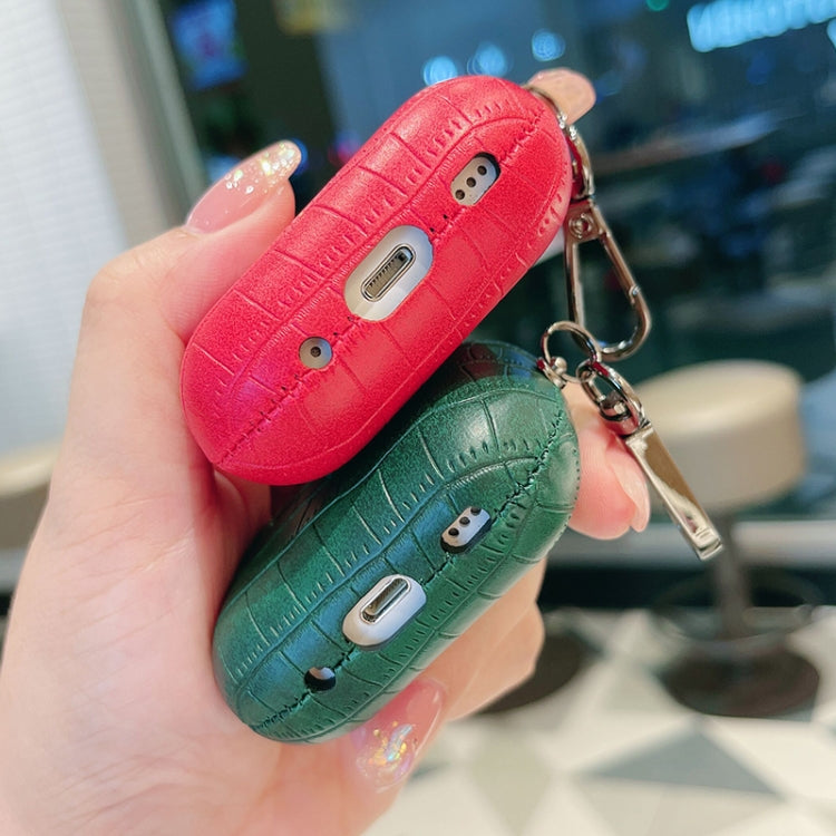For AirPods Pro Crocodile Texture Earphone Protective Case(Dark Green) - For AirPods Pro by PMC Jewellery | Online Shopping South Africa | PMC Jewellery | Buy Now Pay Later Mobicred