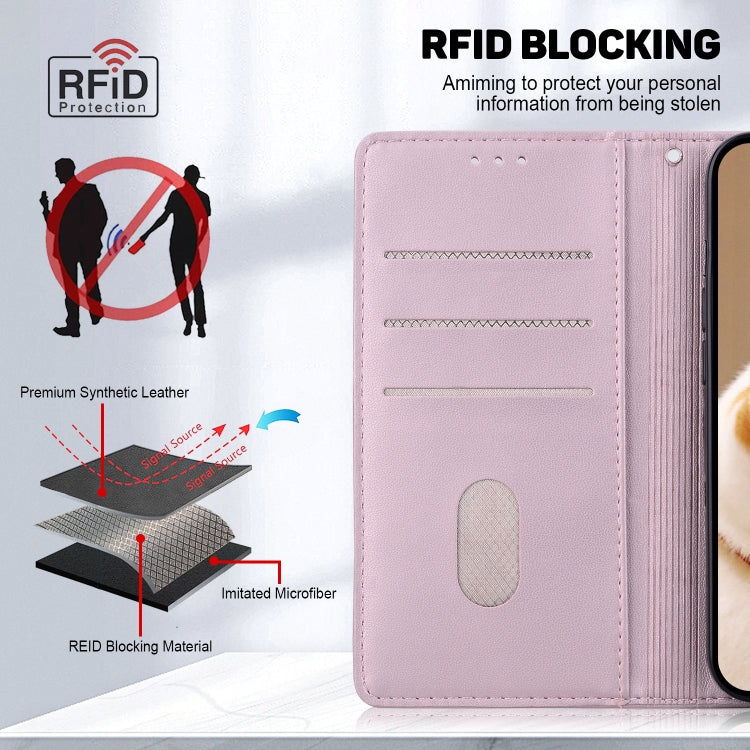 For Tecno Spark Go 2024 / 20 / 20C Cute Cats RFID Leather Phone Case(Rose Gold) - Tecno Cases by PMC Jewellery | Online Shopping South Africa | PMC Jewellery | Buy Now Pay Later Mobicred