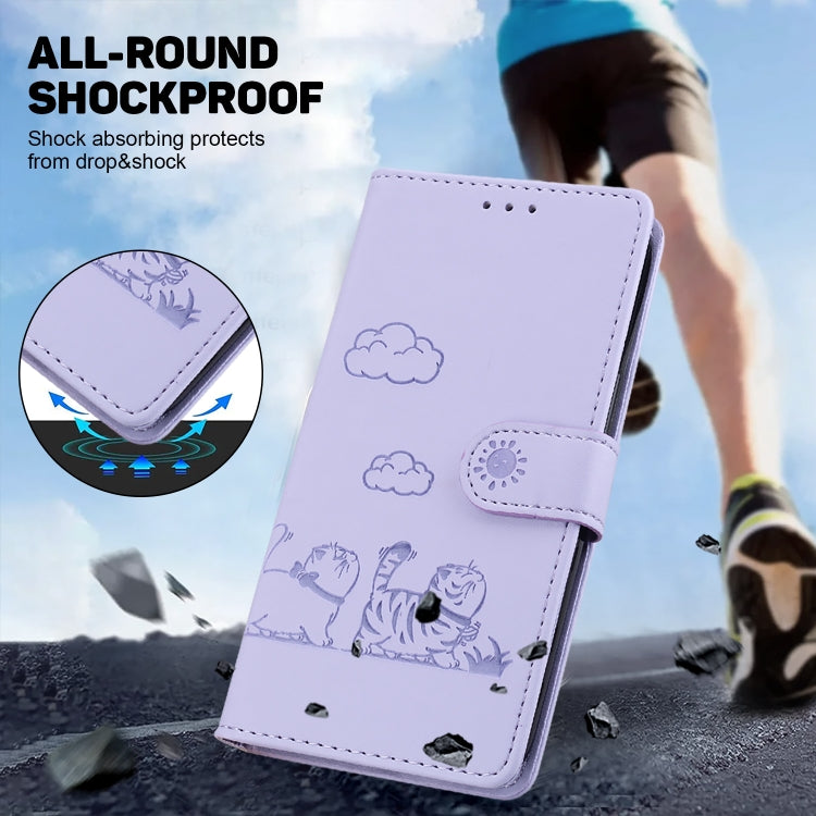 For Tecno Spark Go 2024 / 20 / 20C Cute Cats RFID Leather Phone Case(Purple) - free shipping - PMC Jewellery - Order now!