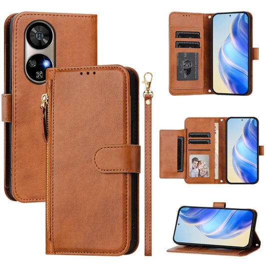 For Ulefone Note 17 Pro Multi-Card Slots Zipper Wallet Leather Phone Case(Brown) - Ulefone Cases by PMC Jewellery | Online Shopping South Africa | PMC Jewellery | Buy Now Pay Later Mobicred