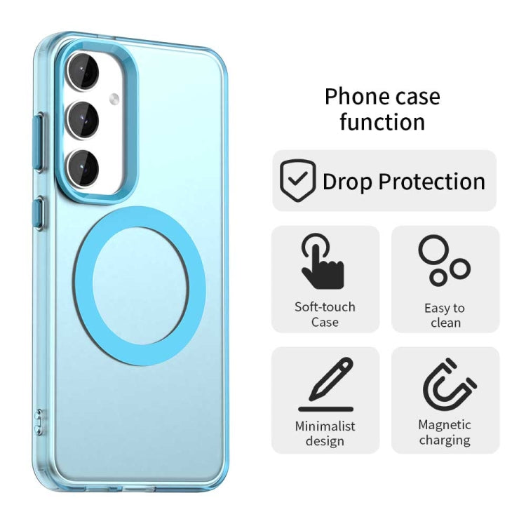 For Samsung Galaxy S25 5G Candy Magsafe PC Hybrid TPU Phone Case(Blue) - Galaxy S25 5G Cases by PMC Jewellery | Online Shopping South Africa | PMC Jewellery | Buy Now Pay Later Mobicred