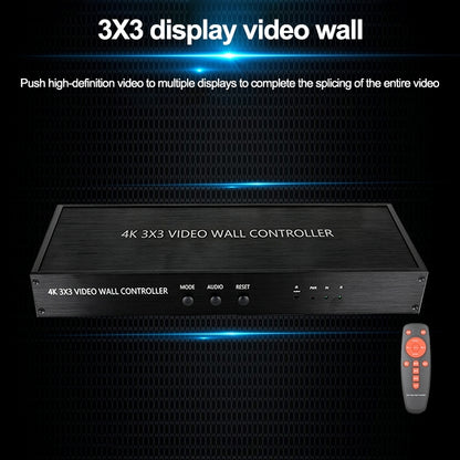 NK-BT88 4K 3x3 HDMI Video Wall Controller Multi-screen Splicing Processor with Remote Controller, Plug:UK Plug - Splitter by PMC Jewellery | Online Shopping South Africa | PMC Jewellery | Buy Now Pay Later Mobicred