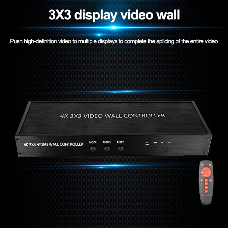 NK-BT88 4K 3x3 HDMI Video Wall Controller Multi-screen Splicing Processor with Remote Controller, Plug:US Plug - Splitter by PMC Jewellery | Online Shopping South Africa | PMC Jewellery | Buy Now Pay Later Mobicred