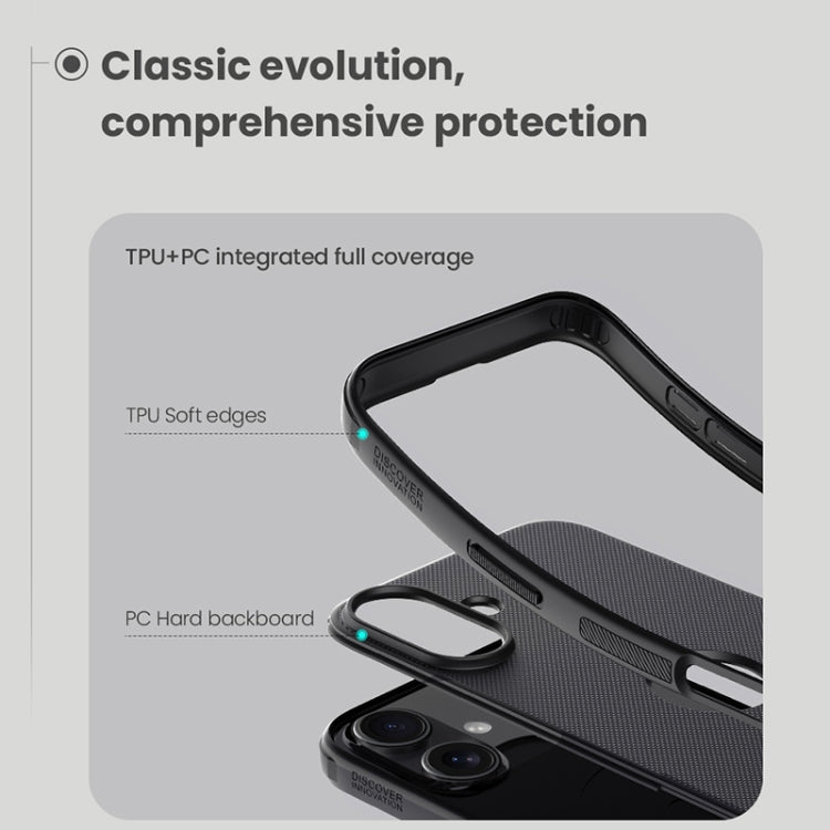 For iPhone 16 Plus NILLKIN Frosted Shield Pro PC + TPU Phone Case(Black) - iPhone 16 Plus Cases by NILLKIN | Online Shopping South Africa | PMC Jewellery | Buy Now Pay Later Mobicred