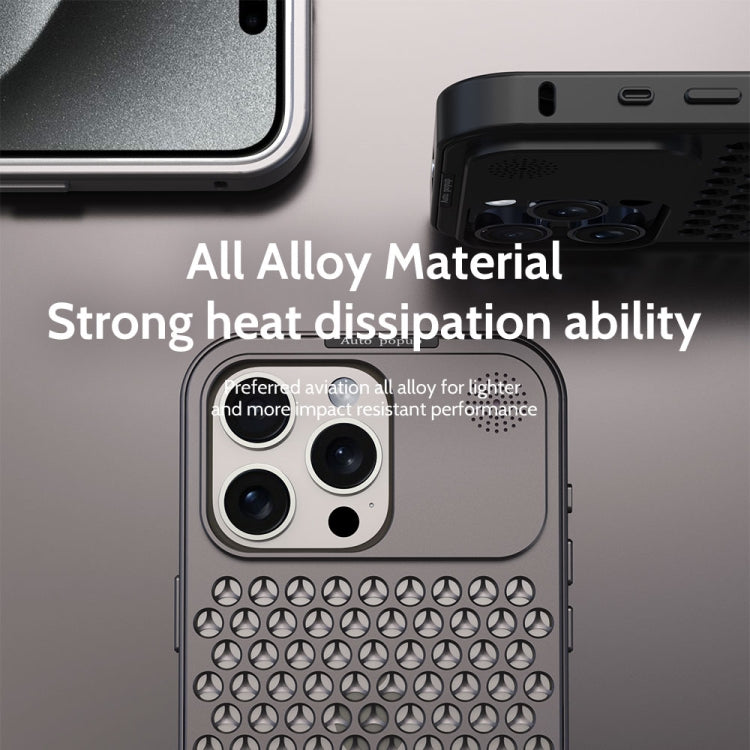 For iPhone 16 Plus R-JUST RJ58 Aromatherapy Metal Cooling Phone Case(Silver) - iPhone 16 Plus Cases by R-JUST | Online Shopping South Africa | PMC Jewellery | Buy Now Pay Later Mobicred