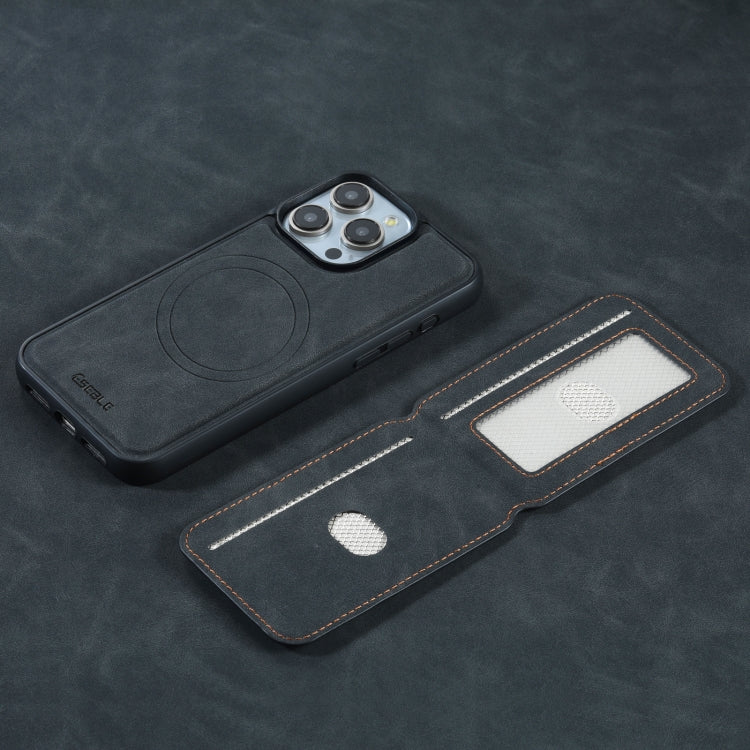For iPhone 16 Pro ESEBLE E2 Retro Texture Card Slots MagSafe RFID Leather Case(Black) - free shipping - PMC Jewellery - Order now!