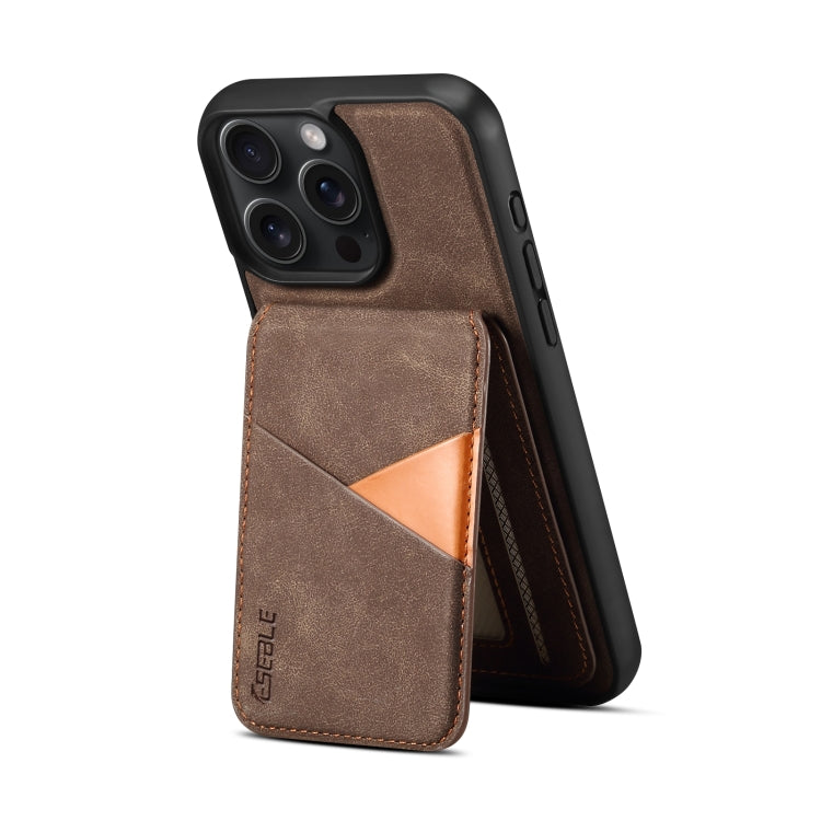 For iPhone 16 Pro Max ESEBLE E2 Retro Texture Card Slots MagSafe RFID Leather Case(Coffee) - free shipping - PMC Jewellery - Order now!