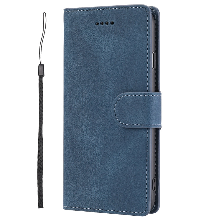 For iPhone 16e Fantasy Skin-feel Calfskin Texture Leather Phone Case(Blue) - iPhone 16e Cases by PMC TechLife | Online Shopping South Africa | PMC TechLife | Buy Now Pay Later Mobicred