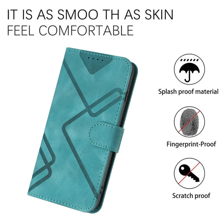 For Samsung Galaxy S25+ 5G Line Pattern Skin Feel Leather Phone Case(Light Blue) - Galaxy S25+ 5G Cases by PMC Jewellery | Online Shopping South Africa | PMC Jewellery | Buy Now Pay Later Mobicred