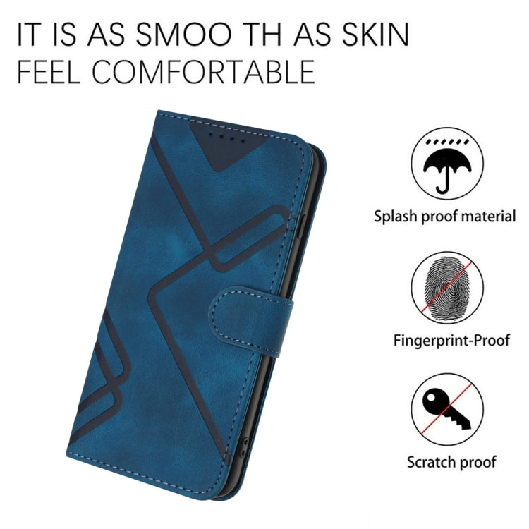 For Samsung Galaxy S25 Ultra 5G Line Pattern Skin Feel Leather Phone Case(Royal Blue) - free shipping - PMC Jewellery - Order now!