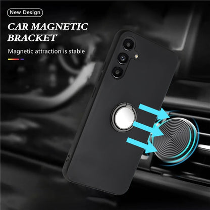 For Samsung Galaxy S25+ 5G Matte Ring Holder TPU Phone Case(Black) - Galaxy S25+ 5G Cases by PMC Jewellery | Online Shopping South Africa | PMC Jewellery | Buy Now Pay Later Mobicred