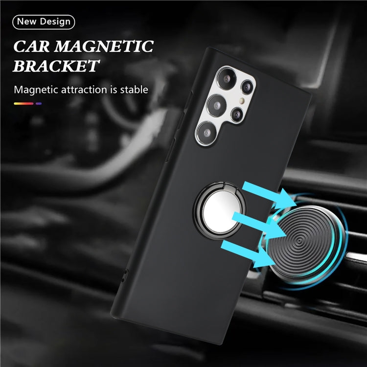 For Samsung Galaxy S25 Ultra 5G Matte Ring Holder TPU Phone Case(Black) - Galaxy S25 Ultra 5G Cases by PMC Jewellery | Online Shopping South Africa | PMC Jewellery | Buy Now Pay Later Mobicred