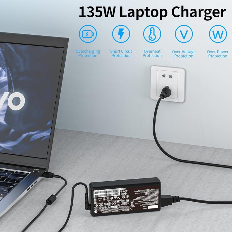 135W 20V 6.75A Laptop Notebook Power Adapter For Lenovo USB Jack, Plug:AU Plug - For Lenovo by PMC Jewellery | Online Shopping South Africa | PMC Jewellery | Buy Now Pay Later Mobicred