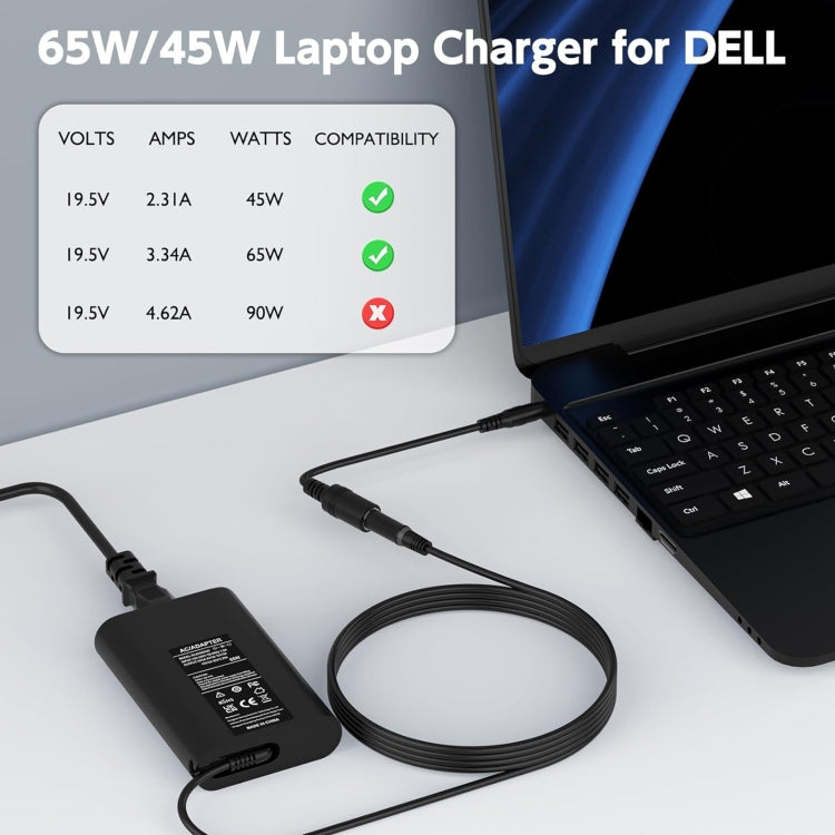 65W 19.5V 3.34A Laptop Notebook Power Adapter For Dell 4.5 x 3.0, Plug:US Plug - For Dell by PMC Jewellery | Online Shopping South Africa | PMC Jewellery | Buy Now Pay Later Mobicred