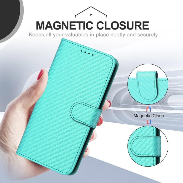 For Samsung Galaxy S25+ 5G YX0070 Carbon Fiber Buckle Leather Phone Case with Lanyard(Light Blue) - Galaxy S25+ 5G Cases by PMC Jewellery | Online Shopping South Africa | PMC Jewellery | Buy Now Pay Later Mobicred