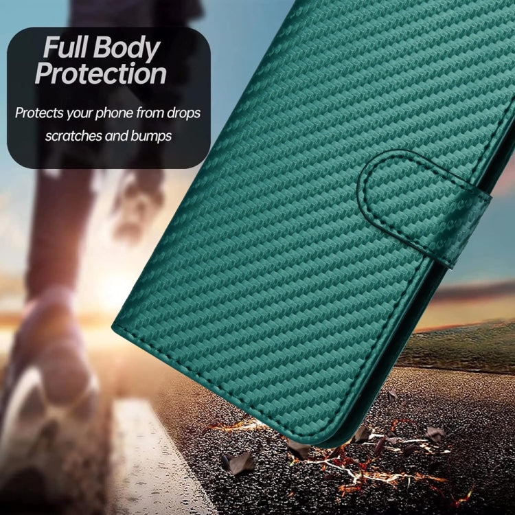 For Samsung Galaxy S25 Ultra 5G YX0070 Carbon Fiber Buckle Leather Phone Case with Lanyard(Dark Green) - Galaxy S25 Ultra 5G Cases by PMC Jewellery | Online Shopping South Africa | PMC Jewellery | Buy Now Pay Later Mobicred