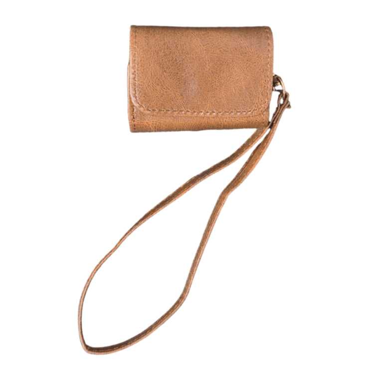 For AirPods Pro Cowhide Texture PU Headset Shockproof Case(Coffee) - For AirPods Pro by PMC Jewellery | Online Shopping South Africa | PMC Jewellery | Buy Now Pay Later Mobicred