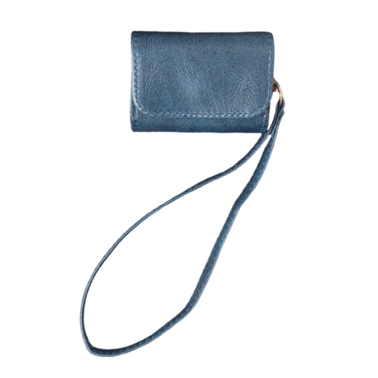 For AirPods Pro Cowhide Texture PU Headset Shockproof Case(Blue) - For AirPods Pro by PMC Jewellery | Online Shopping South Africa | PMC Jewellery | Buy Now Pay Later Mobicred