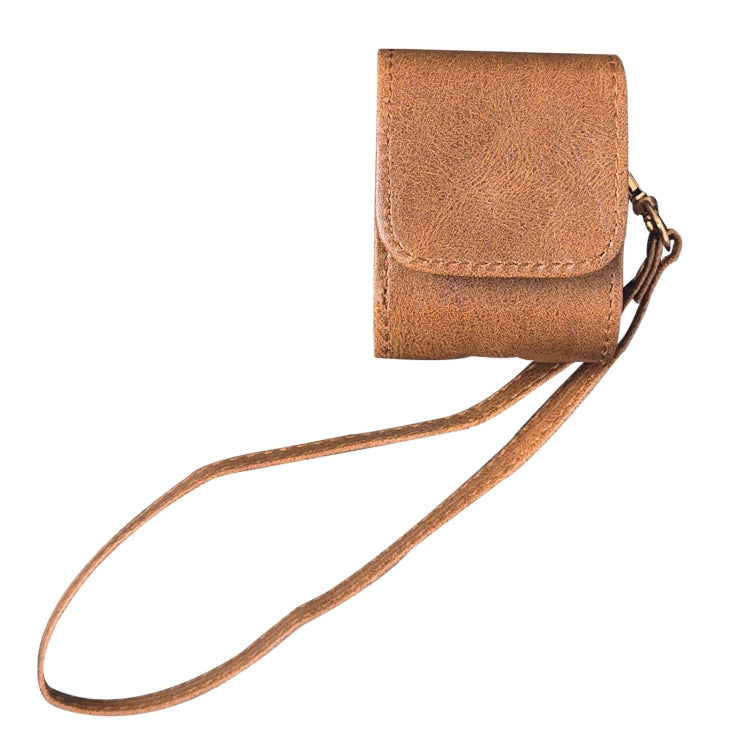 For AirPods 1 / 2 Cowhide Texture PU Headset Shockproof Case(Coffee) - For AirPods 1/2 by PMC Jewellery | Online Shopping South Africa | PMC Jewellery | Buy Now Pay Later Mobicred