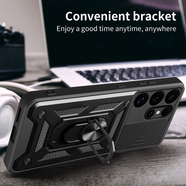 For Samsung Galaxy S25 Ultra 5G Sliding Camera Cover Design TPU+PC Phone Case(Black) - Galaxy S25 Ultra 5G Cases by PMC Jewellery | Online Shopping South Africa | PMC Jewellery | Buy Now Pay Later Mobicred
