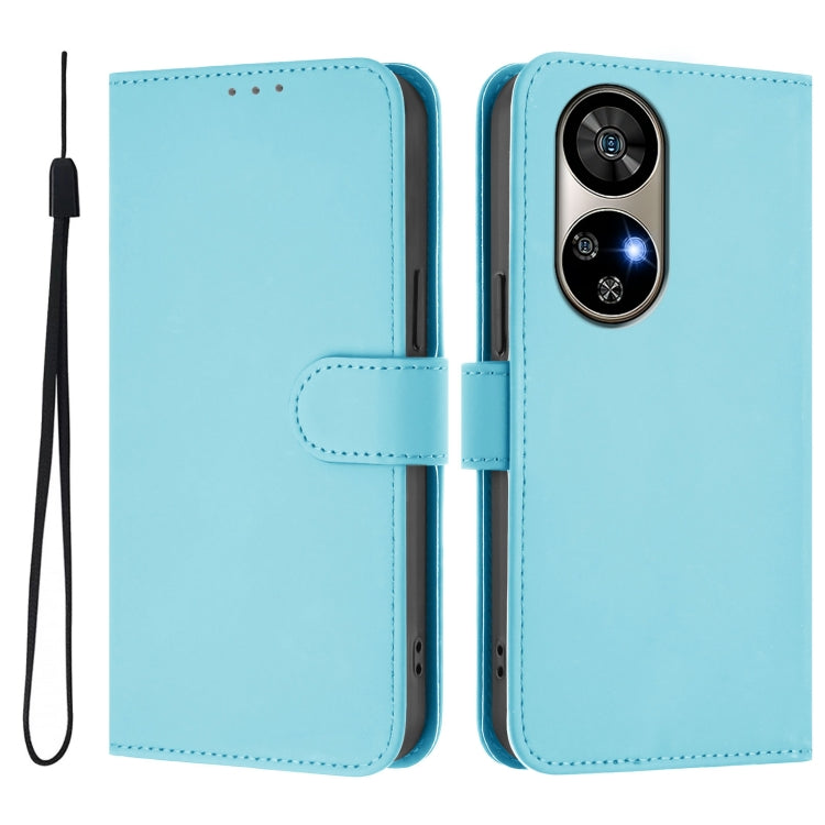 For Ulefone Note 17 Pro Skin Feel Solid Color Leather Phone Case with Lanyard(Sky Blue) - Ulefone Cases by PMC Jewellery | Online Shopping South Africa | PMC Jewellery | Buy Now Pay Later Mobicred