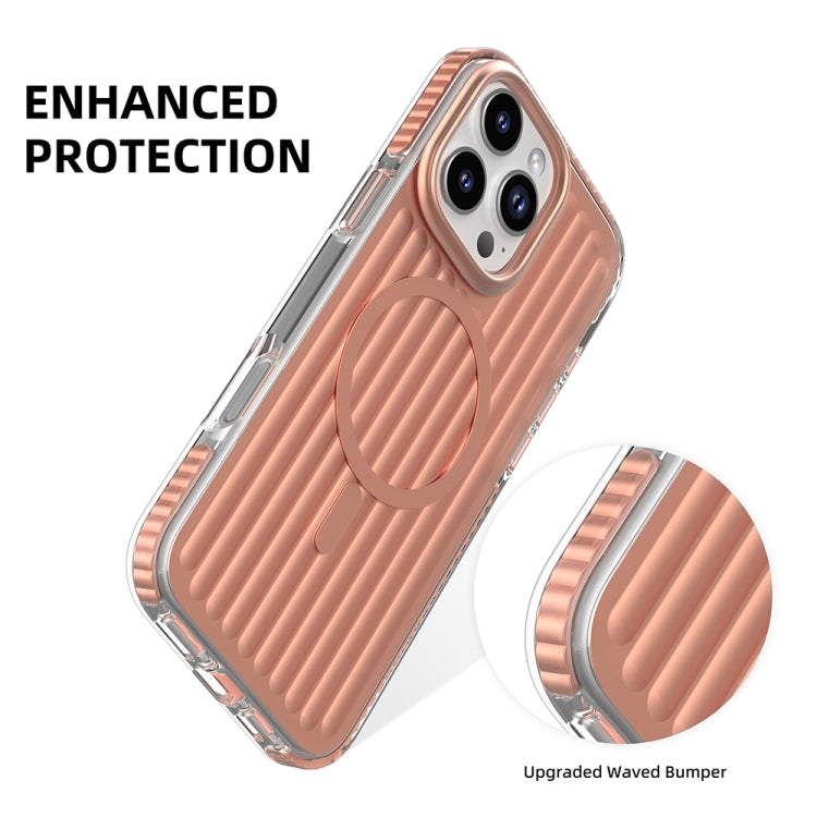 For iPhone 16 Pro Max Mutural Corrugated Texture Magsafe Magnetic Shockproof Phone Case(Blue) - free shipping - PMC Jewellery - Order now!