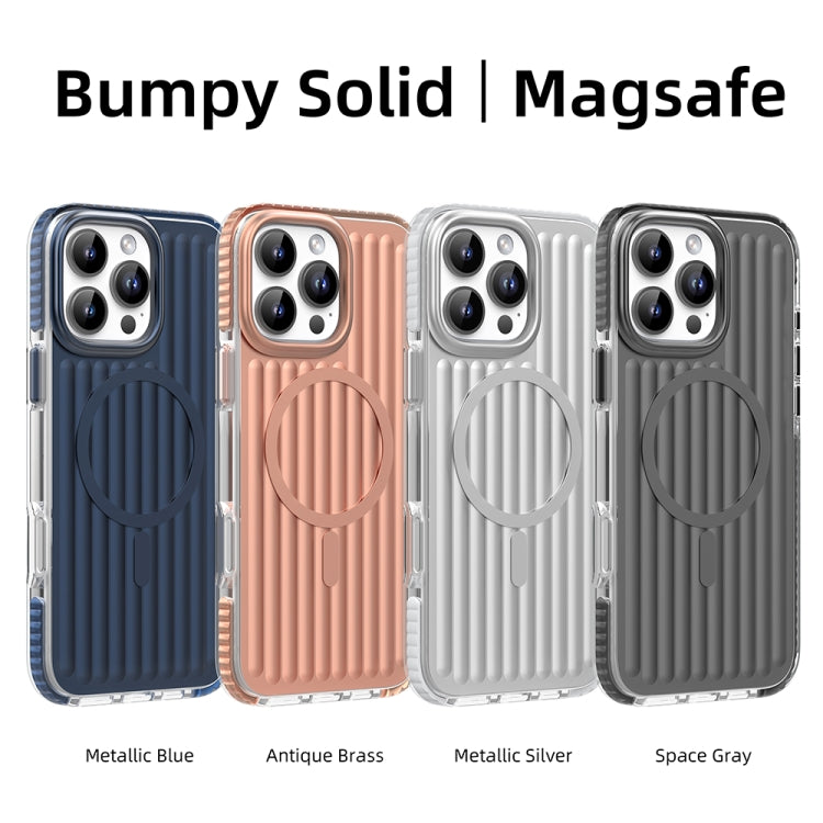 For iPhone 16 Mutural Corrugated Texture Magsafe Magnetic Shockproof Phone Case(Antique Brass) - iPhone 16 Cases by Mutural | Online Shopping South Africa | PMC Jewellery | Buy Now Pay Later Mobicred