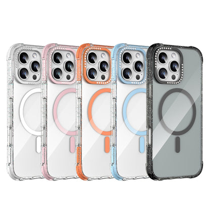 For iPhone 16 Mutural Blink Series Glitter Edge MagSafe Magnetic Phone Case(White) - iPhone 16 Cases by Mutural | Online Shopping South Africa | PMC Jewellery | Buy Now Pay Later Mobicred