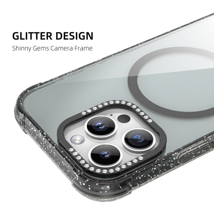 For iPhone 16 Pro Max Mutural Blink Series Glitter Edge MagSafe Magnetic Phone Case(Pink) - free shipping - PMC Jewellery - Order now!