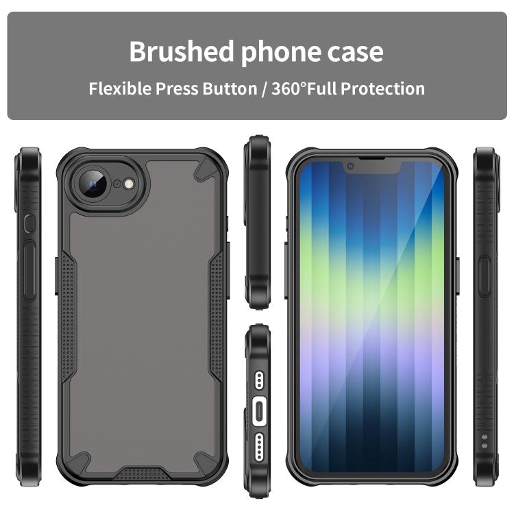 For iPhone 16e Armor Glaze PC Hybrid TPU Phone Case(Black) - free shipping - PMC TechLife - Order now!