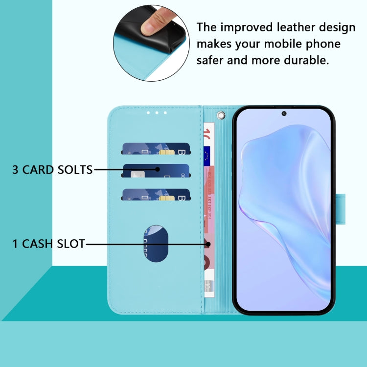 For Huawei Pura 70 Pro / 70 Pro+ Skin Feel Solid Color Leather Phone Case with Lanyard(Sky Blue) - Huawei Cases by PMC Jewellery | Online Shopping South Africa | PMC Jewellery | Buy Now Pay Later Mobicred