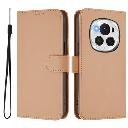 For Honor Magic6 Pro Skin Feel Solid Color Leather Phone Case with Lanyard(Nude) - Honor Cases by PMC Jewellery | Online Shopping South Africa | PMC Jewellery | Buy Now Pay Later Mobicred