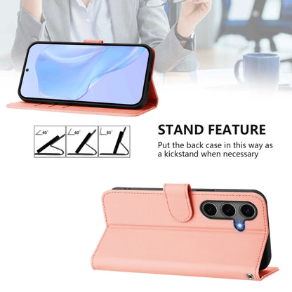 For Samsung Galaxy S25+ 5G Skin Feel Solid Color Leather Phone Case with Lanyard(Pink) - Galaxy S25+ 5G Cases by PMC Jewellery | Online Shopping South Africa | PMC Jewellery | Buy Now Pay Later Mobicred