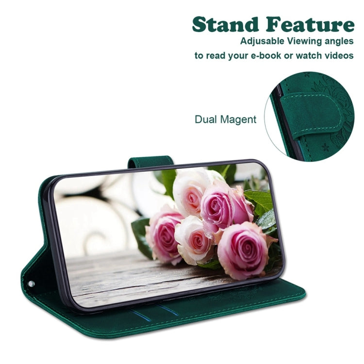 For Samsung Galaxy S25+ 5G Butterfly Rose Embossed Leather Phone Case(Green) - Galaxy S25+ 5G Cases by PMC TechLife | Online Shopping South Africa | PMC TechLife | Buy Now Pay Later Mobicred